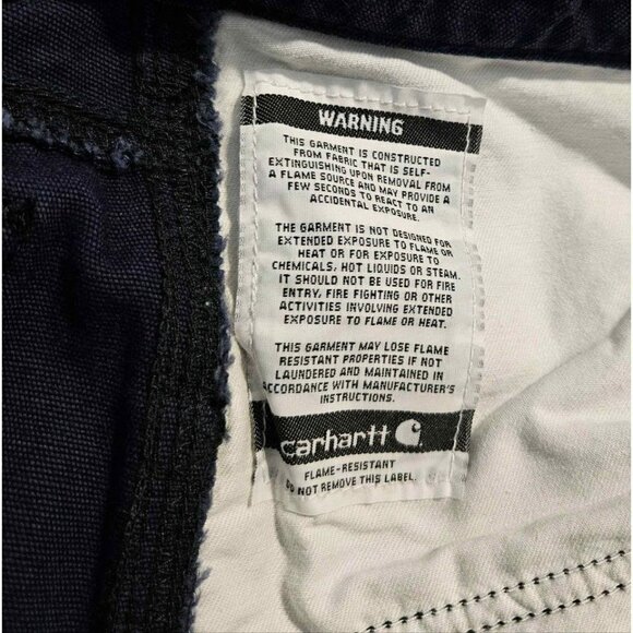 Carhartt Womens Heavy Loose Fit Blue Flame Resistant Pants Sz 20 Inseam 28 - Picture 5 of 5